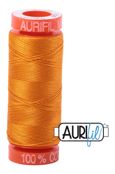 Aurifil Mako 50wt Cotton 200 m 220 yd. spool - 2145 Yellow Orange